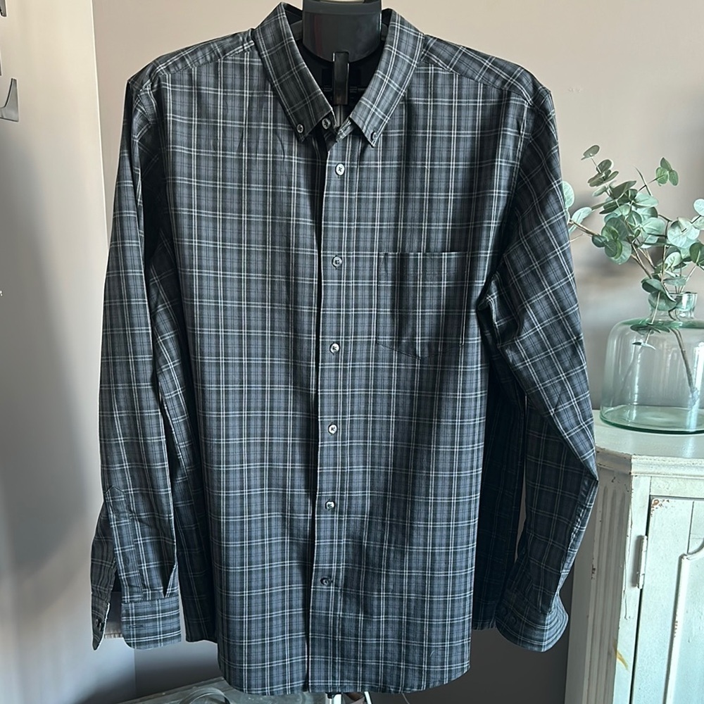 Men's Plaid Shirt - Gray